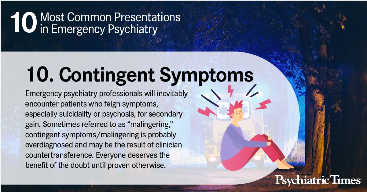 10 Most Common Presentations in Emergency Psychiatry